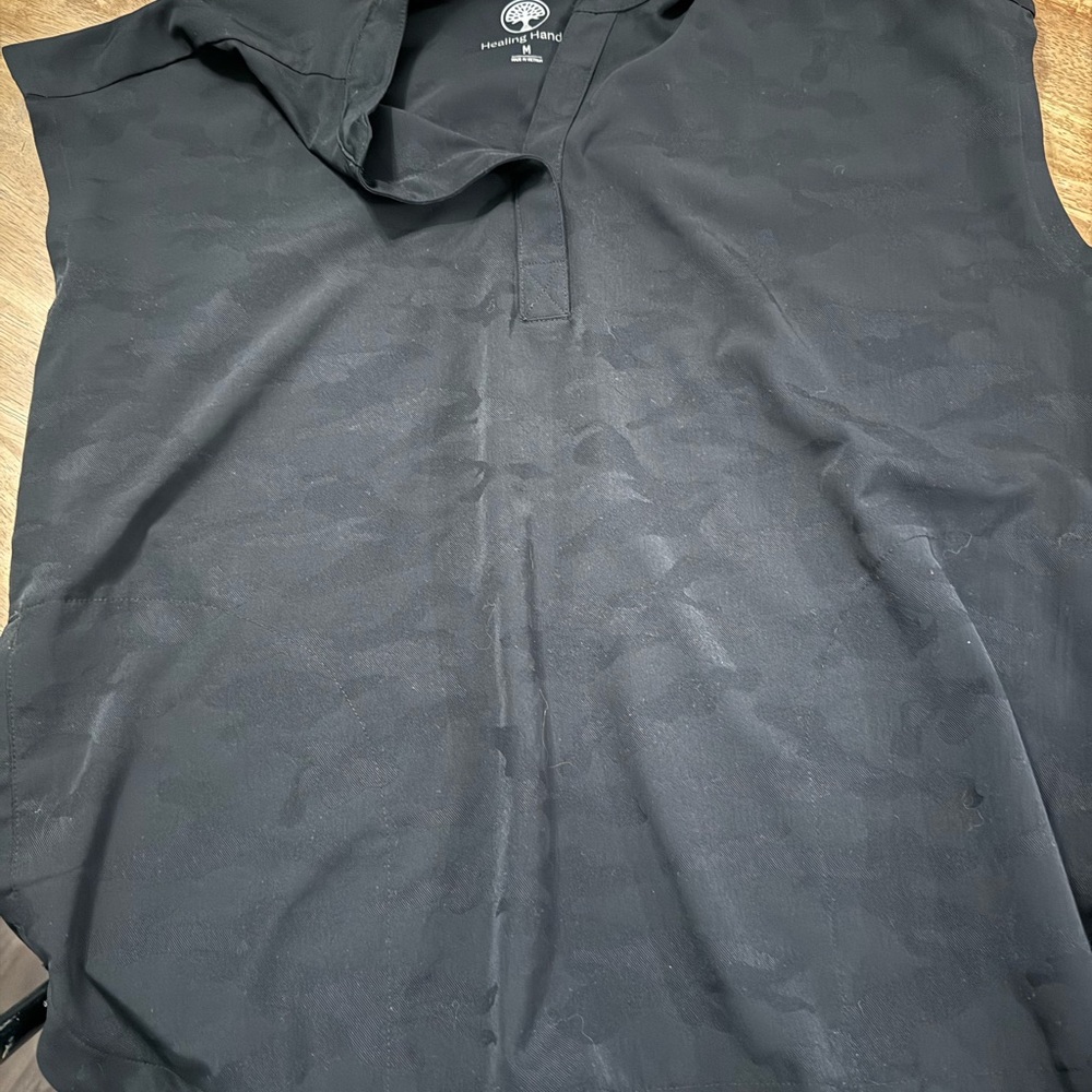 Healing Hands Black scrub top black camo